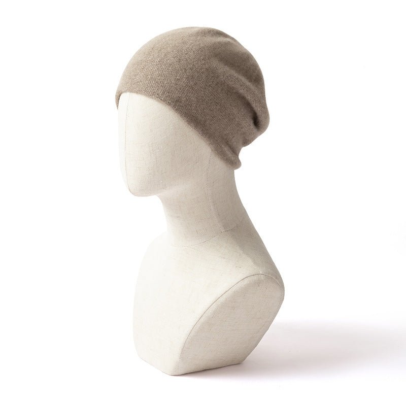 Unisex Seamless Cashmere Slouchy Beanie Cashmere Ski Cap Hat Taupe M