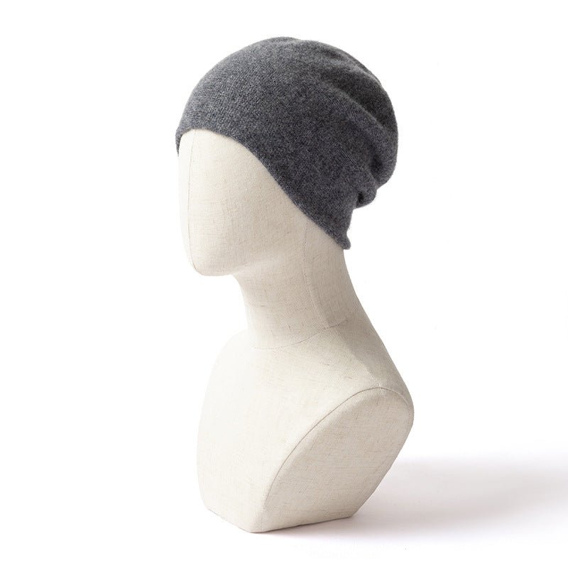 Unisex Seamless Cashmere Slouchy Beanie Cashmere Ski Cap Hat Dark Gray M