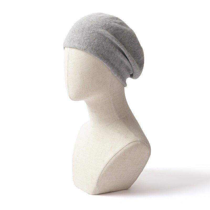 Unisex Seamless Cashmere Slouchy Beanie Cashmere Ski Cap Hat Gray M