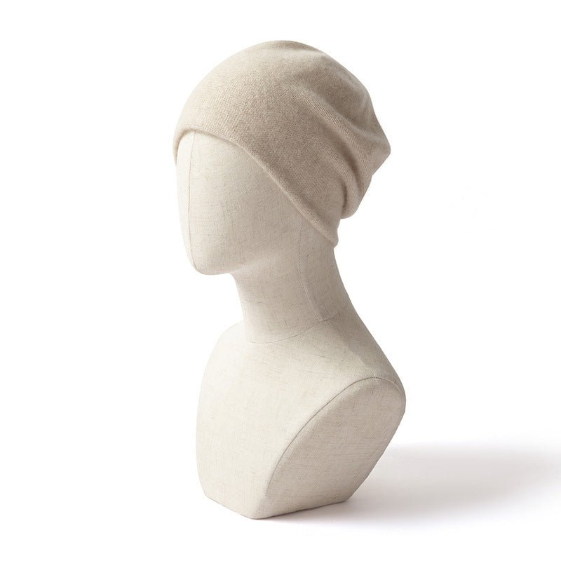 Unisex Seamless Cashmere Slouchy Beanie Cashmere Ski Cap Hat Beige M