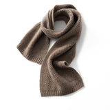 Unisex Pure Cashmere Honeycomb Honeycomb Knit Scarf Wrap Taupe M
