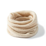 Textured Cashmere Cowl Scarf Loop Scarf Double - Layer Neck Gaiter Beige M