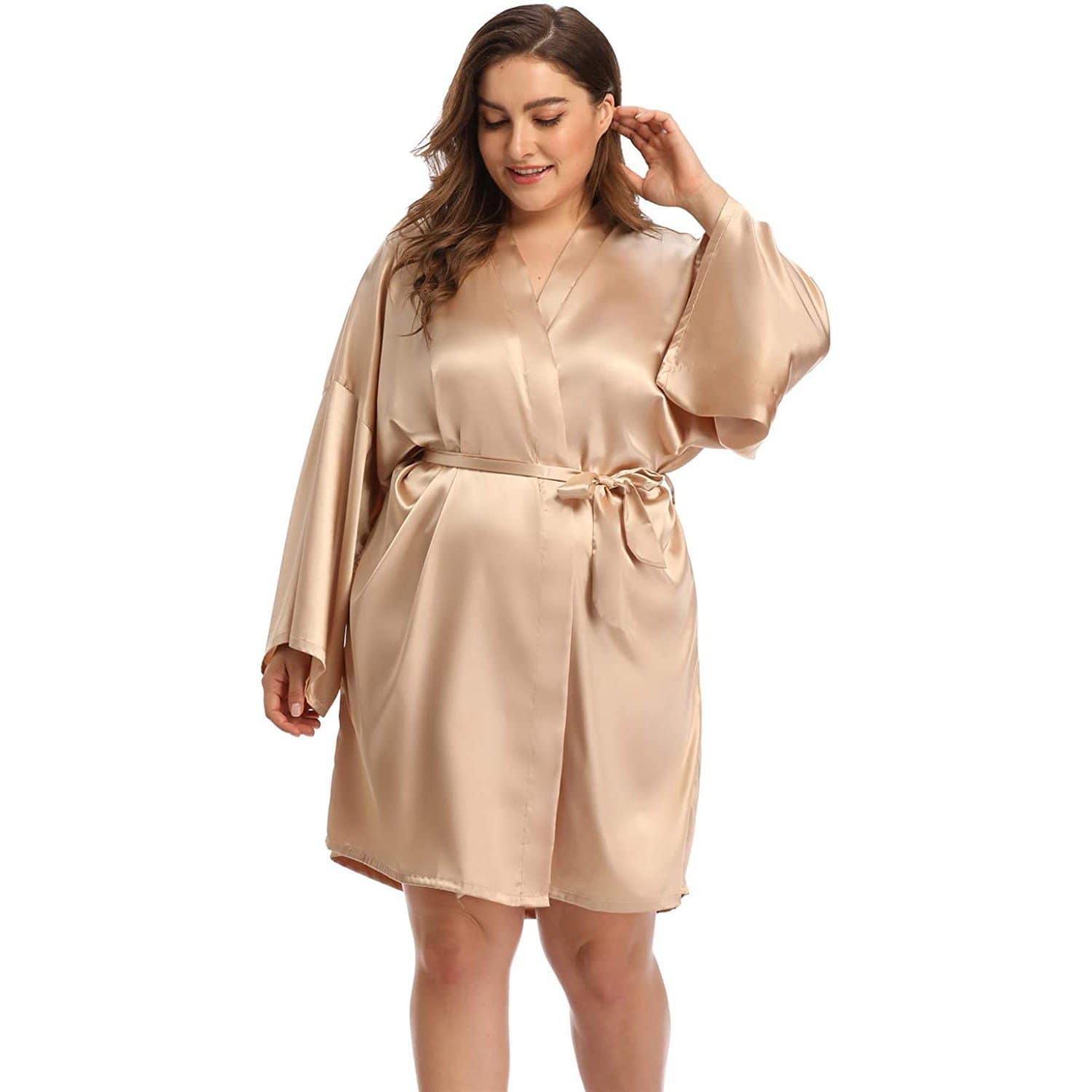 Women Plus Size Silk Robes 100% Luxury Silk Bathrobe