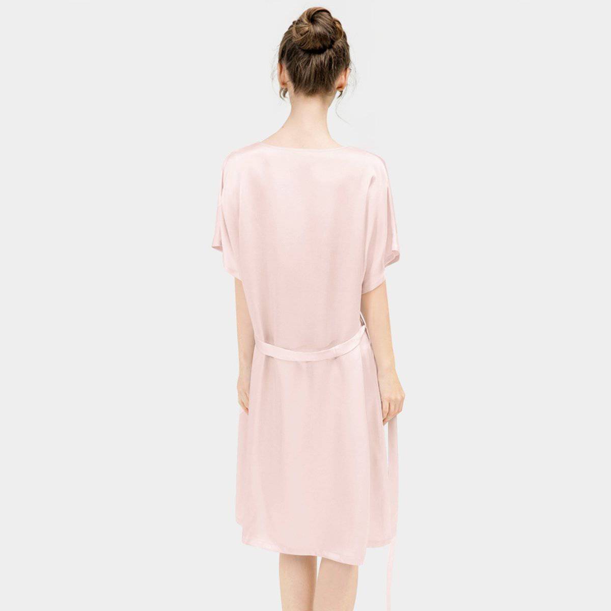Women Pure Silk Nightdress V Neck 100% Silk Sleepwear Light Green XS