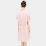 Women Pure Silk Nightdress V Neck 100% Silk Sleepwear Light Green XS