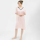 Women Pure Silk Nightdress V Neck 100% Silk Sleepwear Light Green XS