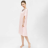 Women Pure Silk Nightdress V Neck 100% Silk Sleepwear Light Green XS
