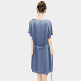 Women Pure Silk Nightdress V Neck 100% Silk Sleepwear Light Green XS