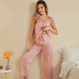 Women Silk Camisole Set 100% Mulberry Summer Silk Cami Rosy Pink XS