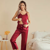 Women Silk Camisole Set 100% Mulberry Summer Silk Cami Claret XS
