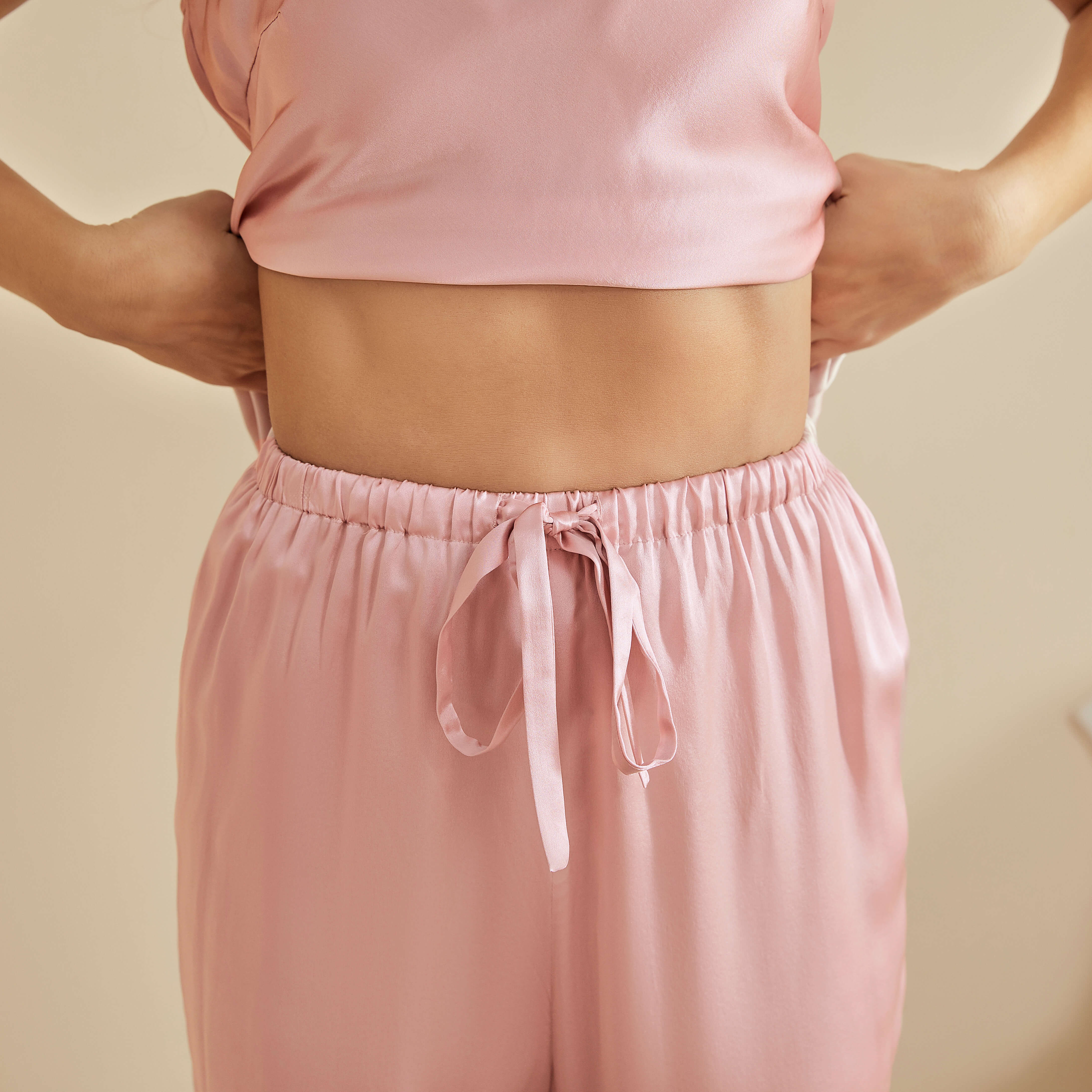Women Silk Camisole Set 100% Mulberry Summer Silk Cami Rosy Pink XS