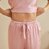 Women Silk Camisole Set 100% Mulberry Summer Silk Cami Rosy Pink XS