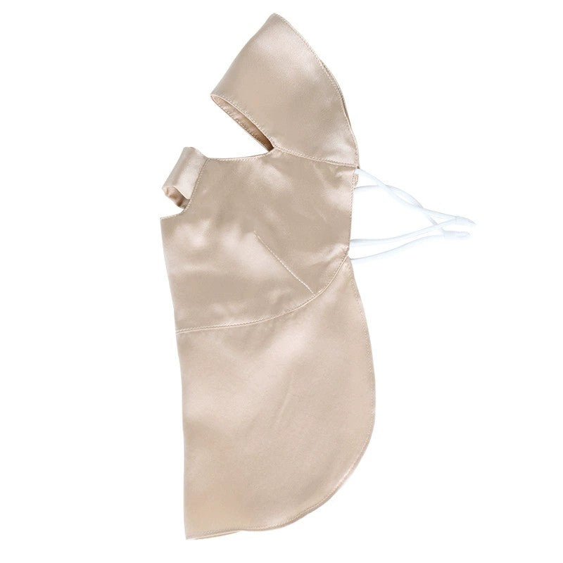 Women Silk Face Masks Breathable Full Sunburn Protection Silk Masks Champagne M