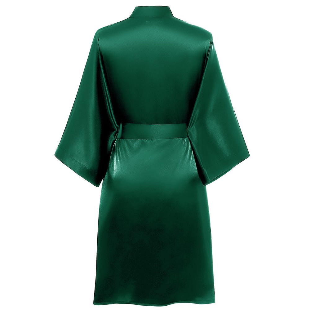 Women Short Silk Kimonos 100% Mulberry Silk Kimono Robe Green One size fits most