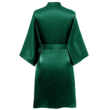 Women Short Silk Kimonos 100% Mulberry Silk Kimono Robe Green One size fits most