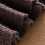 Womens Ribbed Cashmere Henley Sweater Crewneck And Button Cashmere Sweater Coffee XS