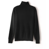 Womens Pure Cashmere Turtle Neck Sweater Long Cashmere Pullover Black XS