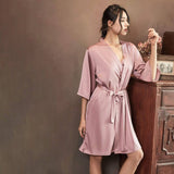 Womens Cowl Neck Silk Slip Dress Silk Robe Silk Two Piece Set Green Silk Dress Pink XS