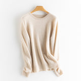 Womens Boat Neck Cashmere Sweater Long Sleeve Cashmere Pullover Beige XS