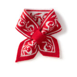 Womens Bow Knot Cashmere Scarf Soft Knit Small Cashmere Neck Wrap Red M