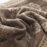 Womens Camellia Pattern Long Cashmere Scarf Cashmere Knit Wrap Taupe M
