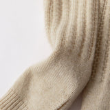Ribbed Cashmere GlovesCashmere Arm Warmers Fingerless Knit Mittens Beige M