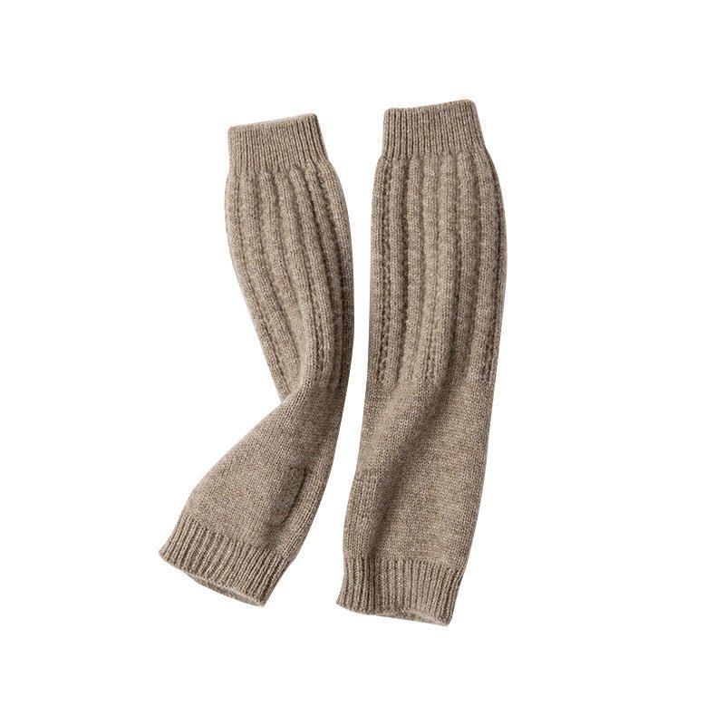 Ribbed Cashmere GlovesCashmere Arm Warmers Fingerless Knit Mittens Taupe M