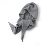 Womens Cashmere Balaclava Cashmere Hooded Scarf Cozy Knit Winter Wrap Gray M