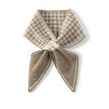Womens Cashmere Bowknot Scarf Houndstooth Cashmere Neck Warmer Taupe M