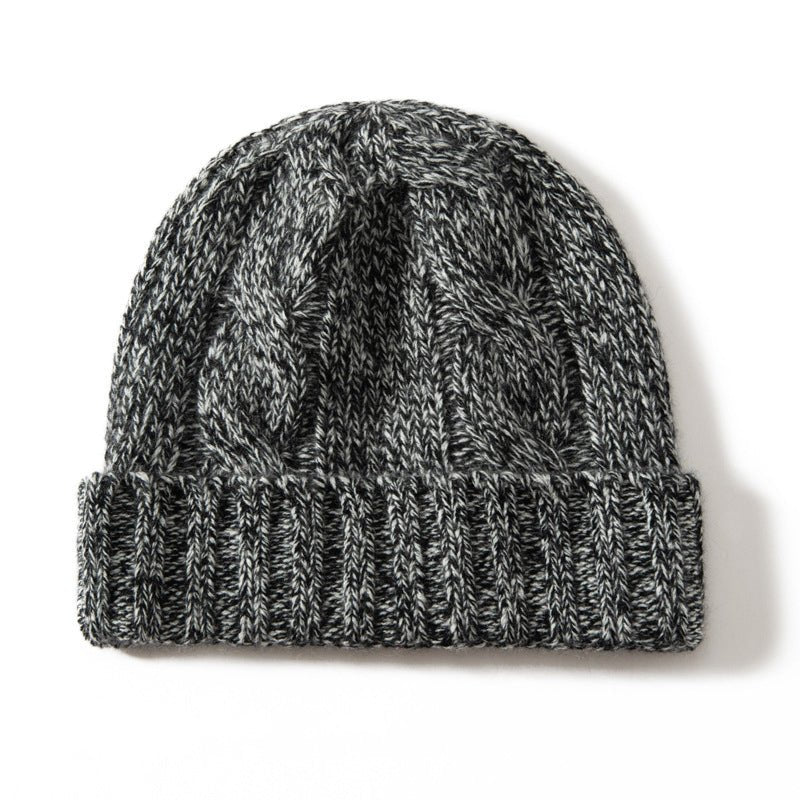 Womens Cashmere Hats Warm Chunky Knit Cashmere Beanie Gray M