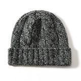 Womens Cashmere Hats Warm Chunky Knit Cashmere Beanie Gray M