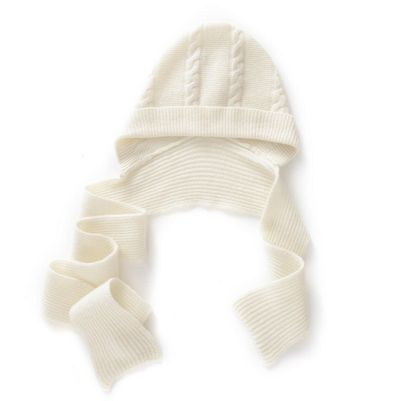 Womens Cashmere Hooded Scarf 100% Cashmere Hooded Wrap Combo Ivory M