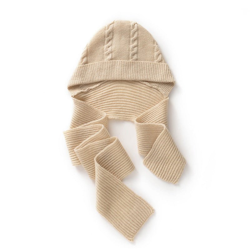 Womens Cashmere Hooded Scarf 100% Cashmere Hooded Wrap Combo Beige M