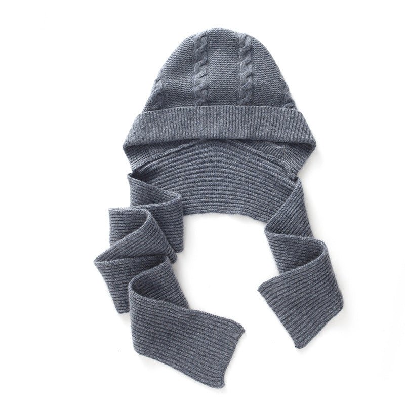 Womens Cashmere Hooded Scarf 100% Cashmere Hooded Wrap Combo Grey M