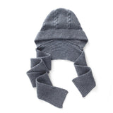 Womens Cashmere Hooded Scarf 100% Cashmere Hooded Wrap Combo Grey M