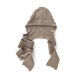 Womens Cashmere Hooded Scarf 100% Cashmere Hooded Wrap Combo Taupe M