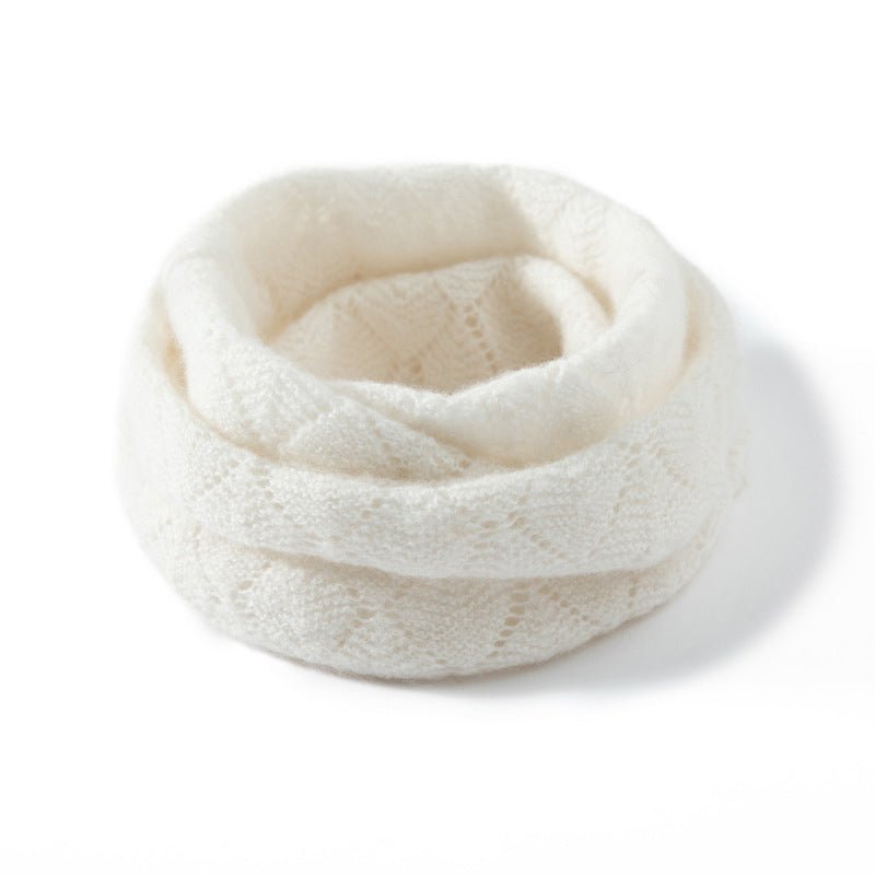 Womens Cashmere Knit Infinity Scarf Cashmere Loop Neck Gaiter Neck Warmer Ivory M