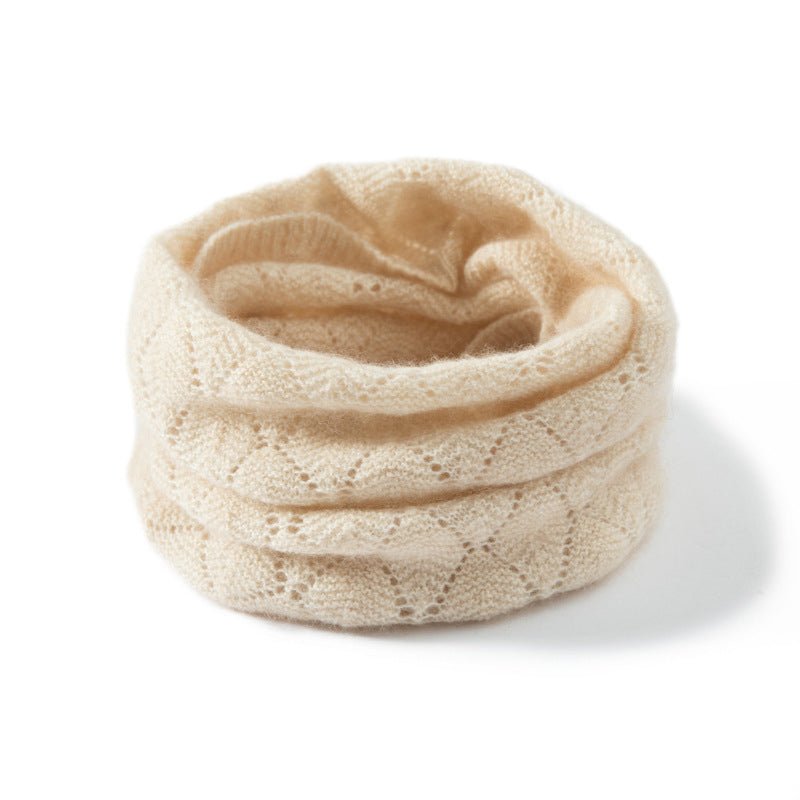 Womens Cashmere Knit Infinity Scarf Cashmere Loop Neck Gaiter Neck Warmer Beige M