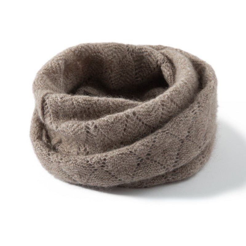 Womens Cashmere Knit Infinity Scarf Cashmere Loop Neck Gaiter Neck Warmer Taupe M