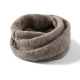 Womens Cashmere Knit Infinity Scarf Cashmere Loop Neck Gaiter Neck Warmer Taupe M
