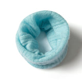 Womens Ribbed Cashmere Loop Scarf Cashmere Neck Gaiter Infinity Scarf Blue M