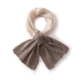 Womens Cashmere Scarf Cashmere Neckerchief Cashmere Lace Knit Scarf Beige + Taupe M
