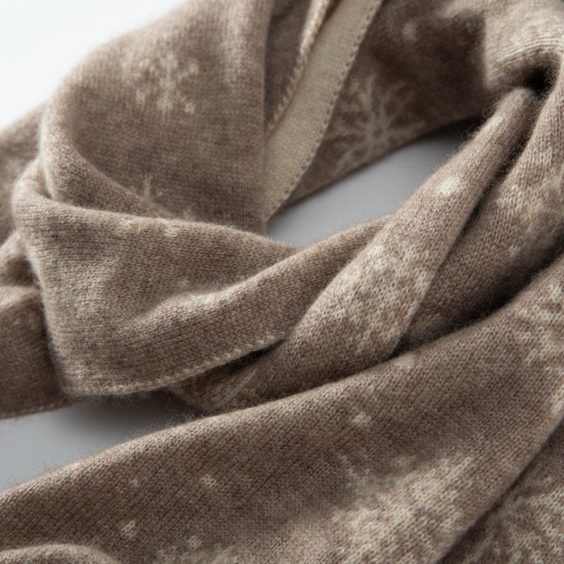 Snowflake Cashmere Scarf for Women Cashmere Wrap Scarf Gifts Red L