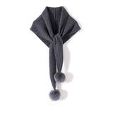 Womens Cashmere Scarf with Pom Cashmere Triangle Scarf Cashmere Bandana Grey M