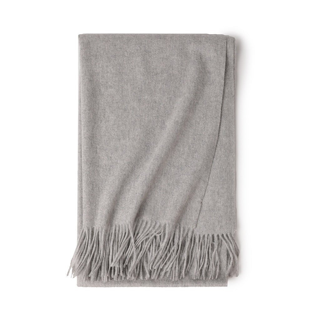Womens Cashmere Shawl And Wraps Large Cashmere Scarf With Fringe Gray - 1 XL