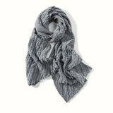 Womens Cashmere Shawl With Tassels Cashmere Scarf Cashmere Wrap Gray M