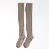 Womens Cashmere Stockings Cashmere Thigh High Socks Leg Warmers Taupe M