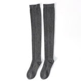 Womens Cashmere Stockings Cashmere Thigh High Socks Leg Warmers Gray M