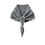Cashmere Tie - front Scarf Contrast Trim Cashmere Triangle Scarf Cashmere Bandana Gray M