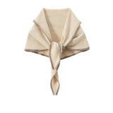 Cashmere Tie - front Scarf Contrast Trim Cashmere Triangle Scarf Cashmere Bandana Beige M